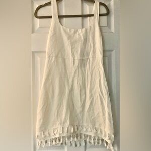 Feel the Sunshine in this White Tassel Mini Dress from Lulus - size small
